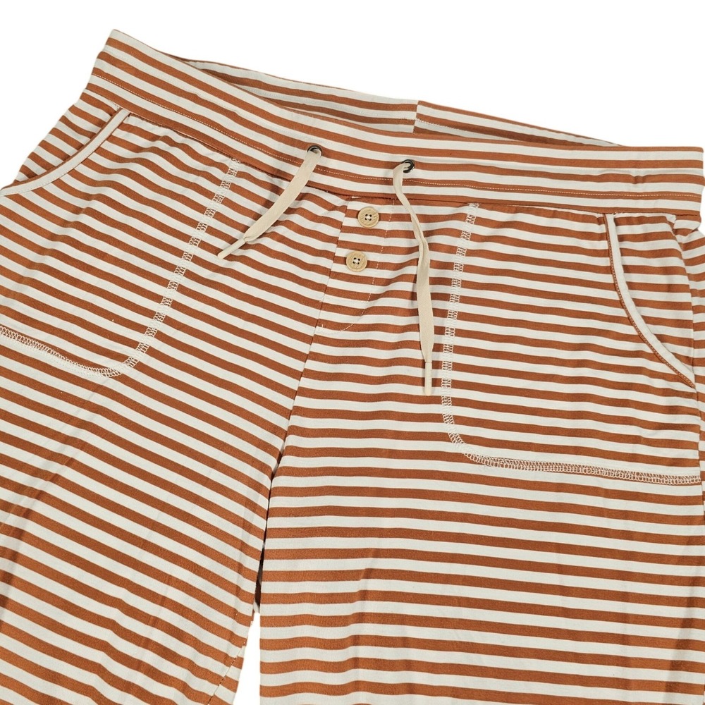 Lates by Kate Modal Spandex Striped Joggers Terracotta Cream Lounge Pants XL